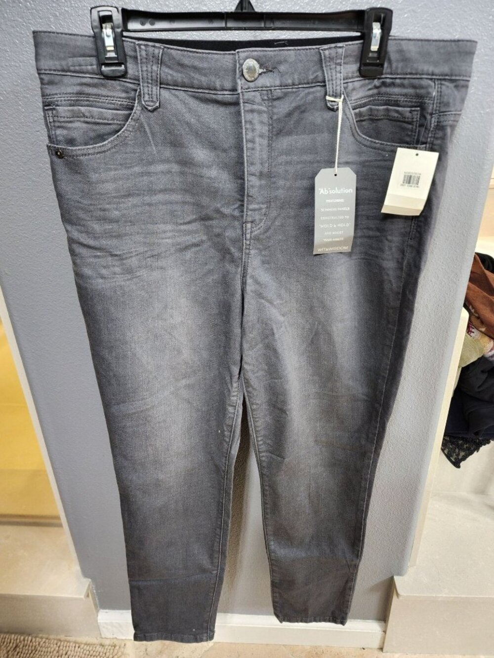 Wit & Wisdom Absolution Grey Wash Stretch Skinny Jeans New With Tags